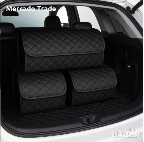 LUX кожен органайзер Mercado Trade, Сгъваем, Черен, Различни размери