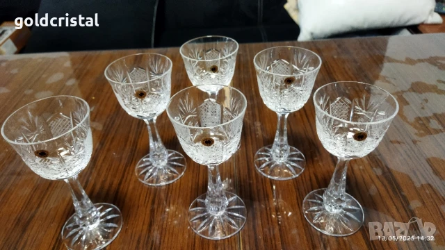 кристални чаши Зорница лукс , снимка 5 - Антикварни и старинни предмети - 50451165