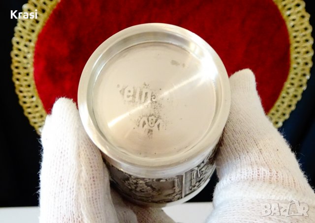 Чаша от калай за лов,грозде,ечемик и хмел, снимка 6 - Антикварни и старинни предмети - 38638653