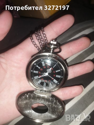 NOUSEG винтидж джобен кварцов часовник с римски цифри+ верижка , снимка 15 - Джобни - 41227257