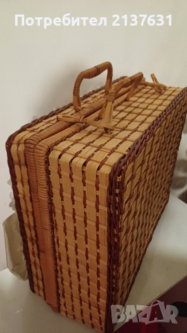 НОВ ! РЪЧНО ПЛЕТЕН  КУФАР  от дърво, снимка 4 - Декорация за дома - 44812719