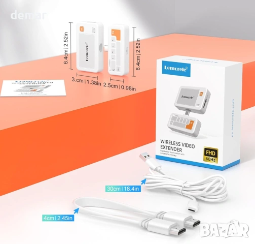 Lemorele Безжичен USB C предавател и приемник, 164FT/50M, 5G HDMI, снимка 8 - Кабели и адаптери - 53381864