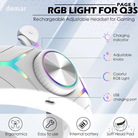 NEWZEROL 12000mah каишка за глава с батерията, съвместима за Quest 3S, 9V 2A PD, бяла, снимка 7 - Аксесоари - 47863006