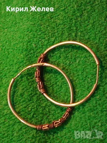 СТАРИ СРЕБЪРНИ ОБЕЦИ СРЕБРО 925 КЛАСИЧЕСКА РЕТРО ОРНАМЕНТИКА КРАЛСКА ПЛЕТКА РЪЧНА ФИНА РАБОТА 47474, снимка 13 - Антикварни и старинни предмети - 49510635