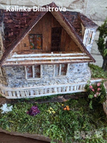 Ръчно изработен макет на къща в алпийски стил., снимка 2 - Декорация за дома - 52946106