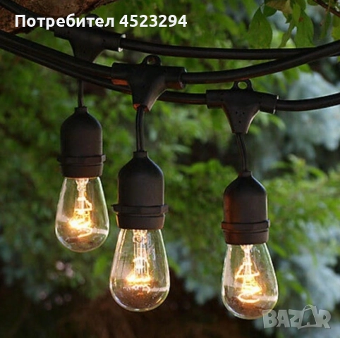 Водоустойчив гирлянд за външно осветление с 10 броя LED крушки, снимка 2 - Лед осветление - 52342129