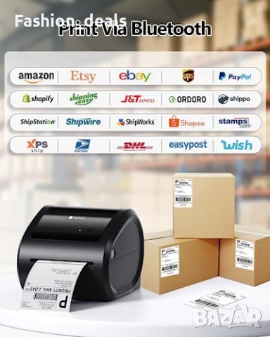 Нов Phomemo D520-BT Bluetooth Принтер за Етикети 4x6 - Термален, снимка 4 - Друга електроника - 42740534