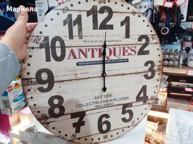 Antiques стенен часовник 60см , Голям стенен часовник за заведение,магазин,офис, снимка 4 - Стенни часовници - 49453018