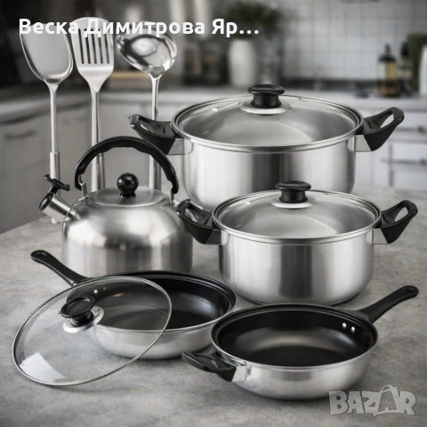 Комплект тенджери и аксесоари от 11 части - издръжливи и устойчиви, снимка 9 - Съдове за готвене - 53638992