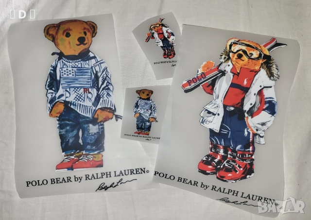 RALPH LAUREN POLO BEAR 4бр. стикери за дрехи
