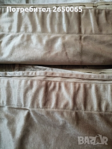 Нови плътни пердета в бежово-златист цвят/ 2 броя!