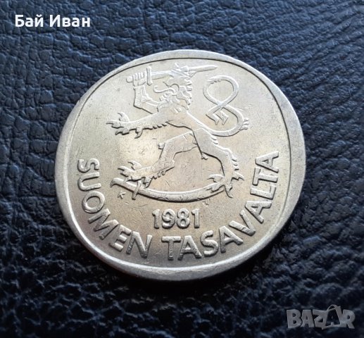Монета 1 маркка 1981 г. Финландия- красива !