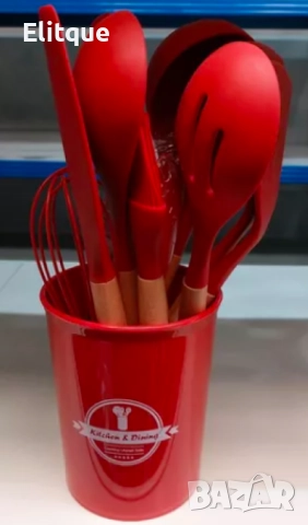 Комплект кухненски прибори 11 бр. в кръгла поставка., снимка 2 - Други - 52901515