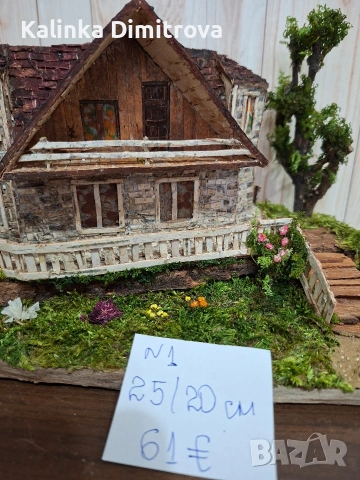 Къща в алпийски стил-ръчно изработен макет ., снимка 4 - Декорация за дома - 53222602