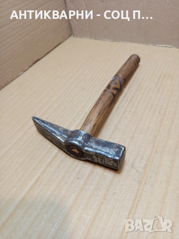 Соц Стар Каменоделски Чук 0.800кг С Дръжка От Дрян НОМЕР 594., снимка 2 - Антикварни и старинни предмети - 53446150