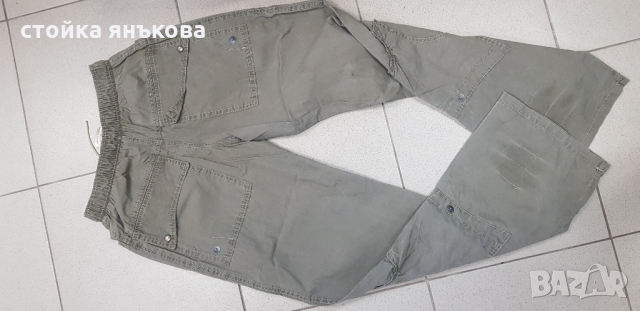 Продавам мъжки панталон с ластик в кръста сивозелен S, снимка 3 - Панталони - 36044706
