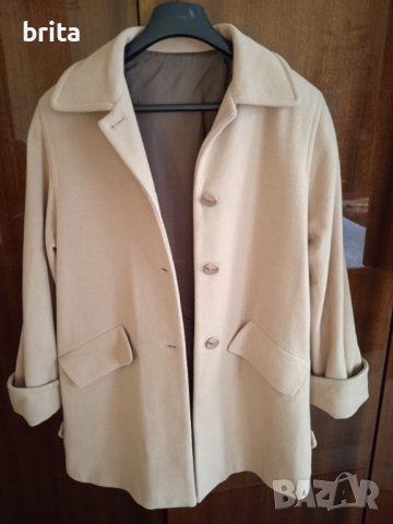 Вълнено Палто Бежово, снимка 6 - Палта, манта - 39065033