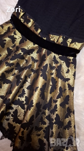 РАЗКОШНА рокля в златисто-черно, снимка 5 - Рокли - 52581279