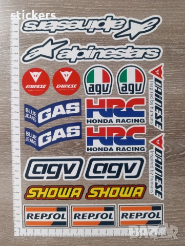Стикери за ХОНДА Honda Alpinestars GRC AGV Showa и др.