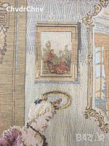 дървена рамка 148x51см/голям стар френски гоблен/барокова картина, снимка 15 - Гоблени - 50524010