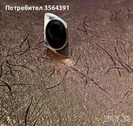 Сребърен пръстен с черен оникс