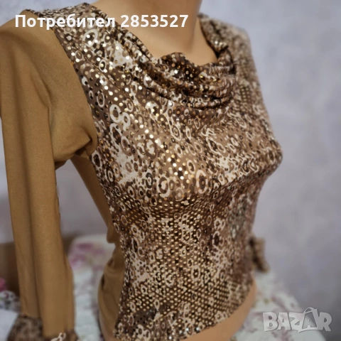 Дамска Блузка с пайети, снимка 8 - Тениски - 32026909