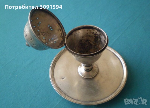 Радка колекционерска Османска турска ислямска сребърна кадилница с надпис  и рибена кост , снимка 12 - Антикварни и старинни предмети - 44324886