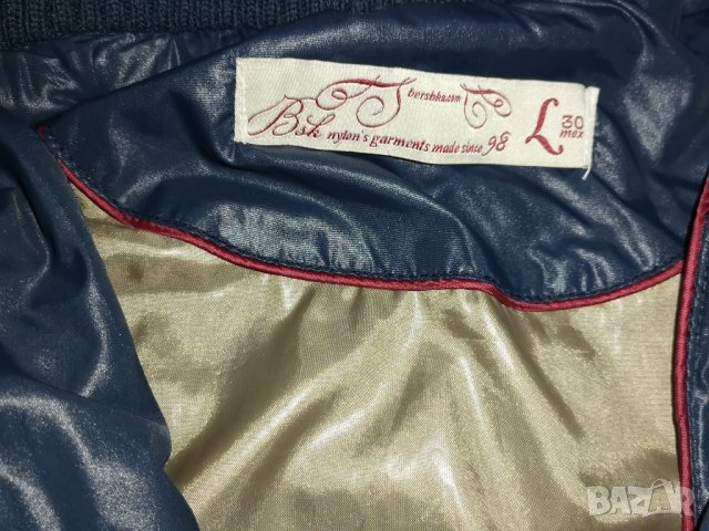 Дамско яке BERSHKA, size M, леко лъскаво, тъмно синьо, много запазено, снимка 5 - Якета - 11097816