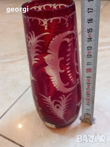 Кристална ваза рубинен кристал , снимка 6 - Вази - 39857984