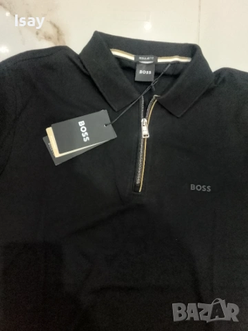 Мъжка тениска БОСС в черен цвят , снимка 4 - Тениски - 53839024