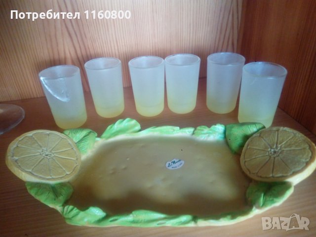 Чашки за лимончело с поставка, снимка 2 - Чаши - 42119135