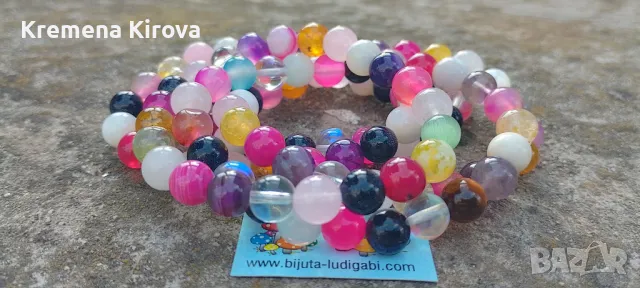 Детски греивни от естествени полускъпоценни камъни и минерали. Бижута Луди гъби. Идея за подарък., снимка 1