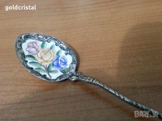 Стара лъжичка с емайл , снимка 8 - Антикварни и старинни предмети - 38651660