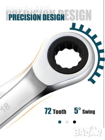 SORAKO Гаечен Ключ с Ратчетка 18 мм - Комбиниран Гаечен Ключ, снимка 2 - Ключове - 44658380