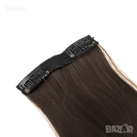 Хелоуин / Halloween кичур коса Extension с клипс тъмно кестеняв 55 см_1242017, снимка 2 - Аксесоари за коса - 52132400