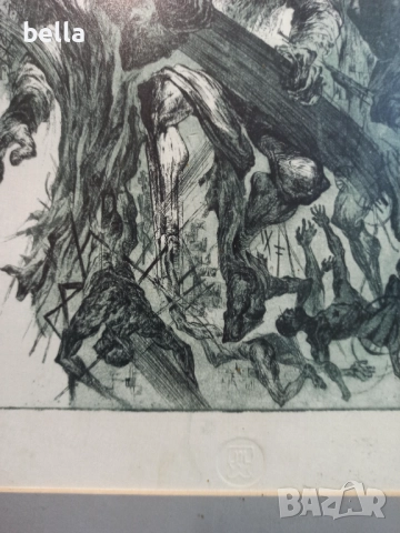 Оригинална графика  1960–1980 г.Тема: Военна сцена / битка / човешка драма, снимка 5 - Антикварни и старинни предмети - 52043422