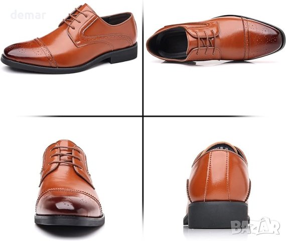 Мъжки официални обувки с връзки Brogues Derbys Oxford, 40, снимка 3 - Официални обувки - 44217960
