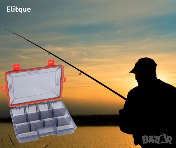 Сива кутия за рибарски принадлежности с оранжева закопчалка, m-k29, снимка 5 - Други стоки за дома - 52841267