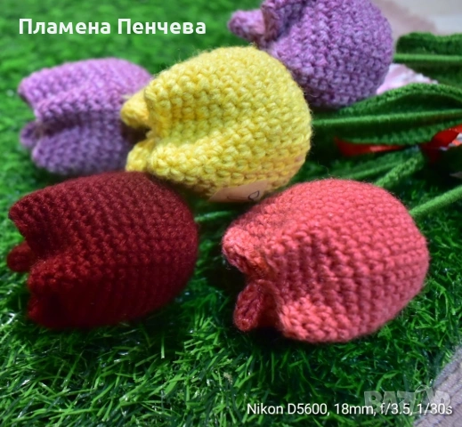 плетени лалета с пожелание , снимка 6 - Декорация за дома - 53039672