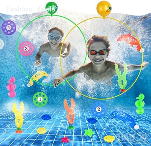 Нов комлект от 23 броя Играчки за басейн гмуркане Деца Море Подарък, снимка 5 - Водни спортове - 41928331