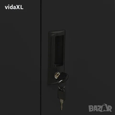 vidaXL Офис шкаф, черен, 90x40x102 см, стомана, снимка 6 - Шкафове - 56147060