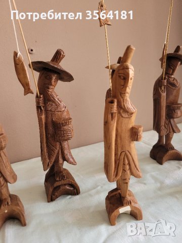 дървени статуетки на рибари, снимка 3 - Статуетки - 42027916