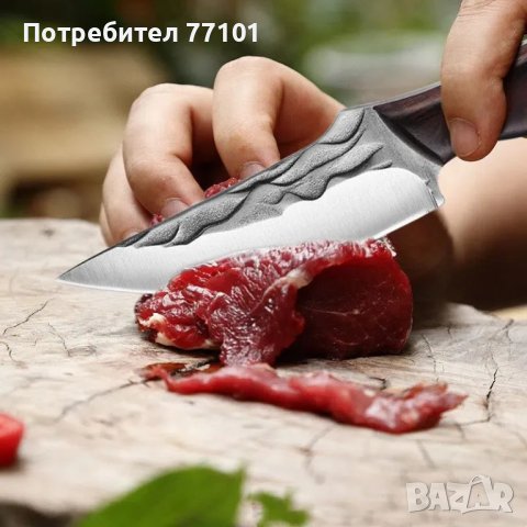 Нож с кожена каня, снимка 2 - Ножове - 42338649