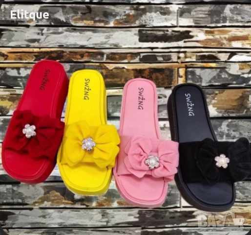 Изтънчени дамски чехли със забележителна панделка за перфектен вид, снимка 3 - Чехли - 52872420