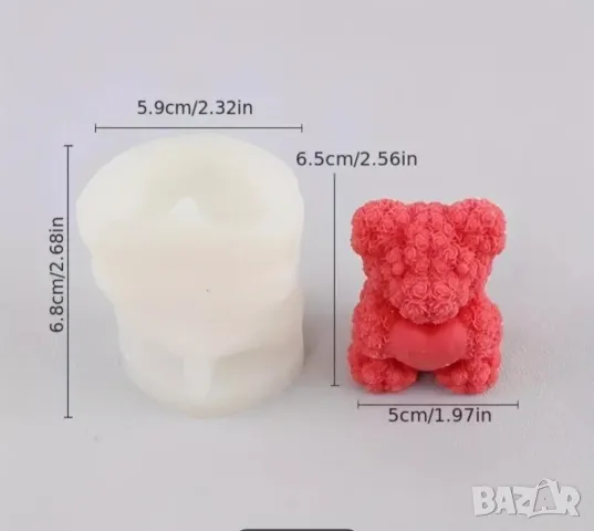 Молд мече от рози със сърце , снимка 2 - Форми - 48231187