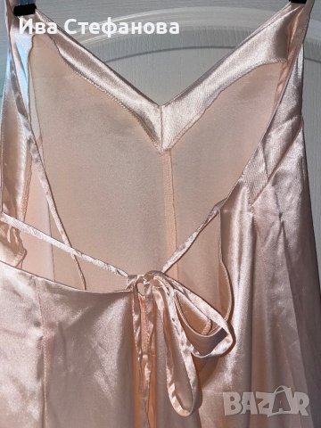 Нов ASOS 42 номер прасковен праскова бежово розов сатенен широк елегантен парти коктейлен гащеризон , снимка 6 - Гащеризони - 41704542