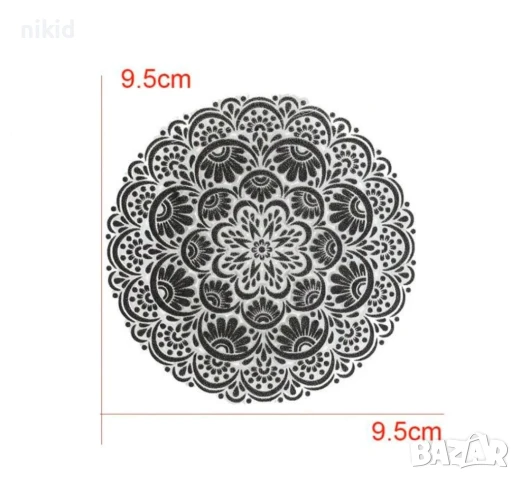 Мандала цвете кръгла дантела силиконов гумен печат декор украса бисквитки фондан Scrapbooking, снимка 3 - Други - 50824684