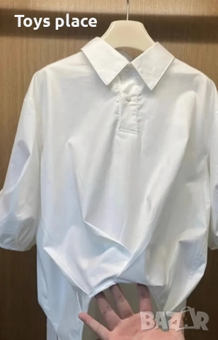 XL Нова бяла асиметрична риза, снимка 3 - Ризи - 53065974