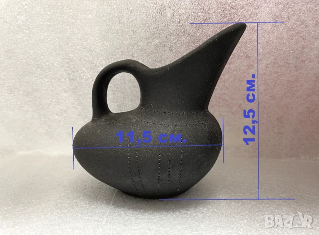 Черна Керамична Вазичка, снимка 7 - Вази - 51130617