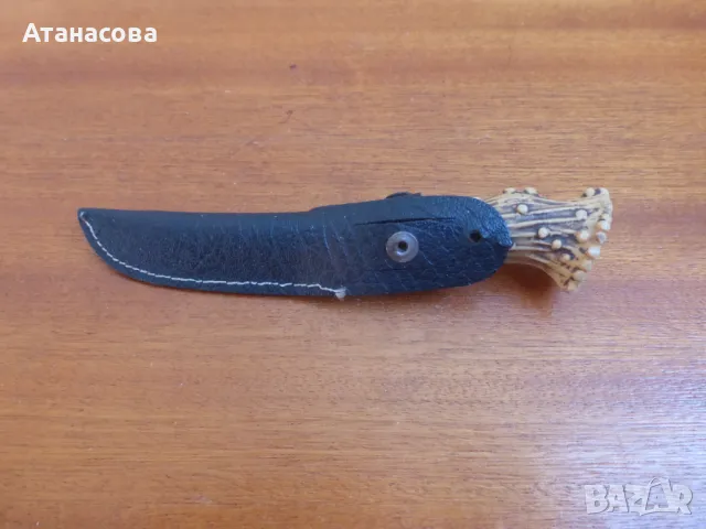 Ретро ножче с кожена кания, снимка 7 - Ножове - 49943459